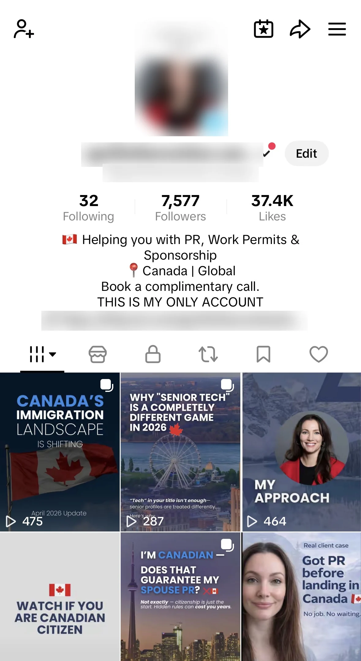 TikTok profile