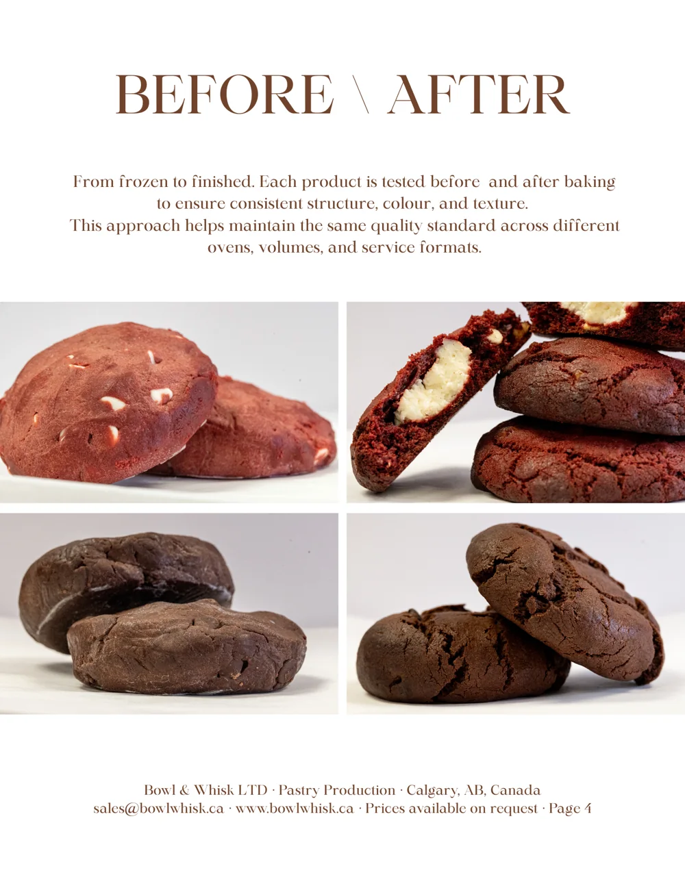 Before and after baking