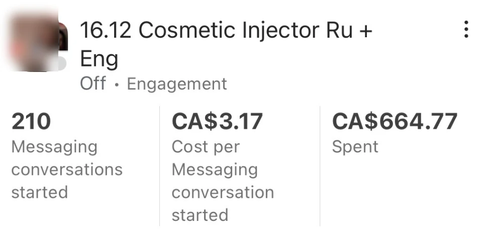 Meta Ads Manager: beauty clinic campaigns in two languages