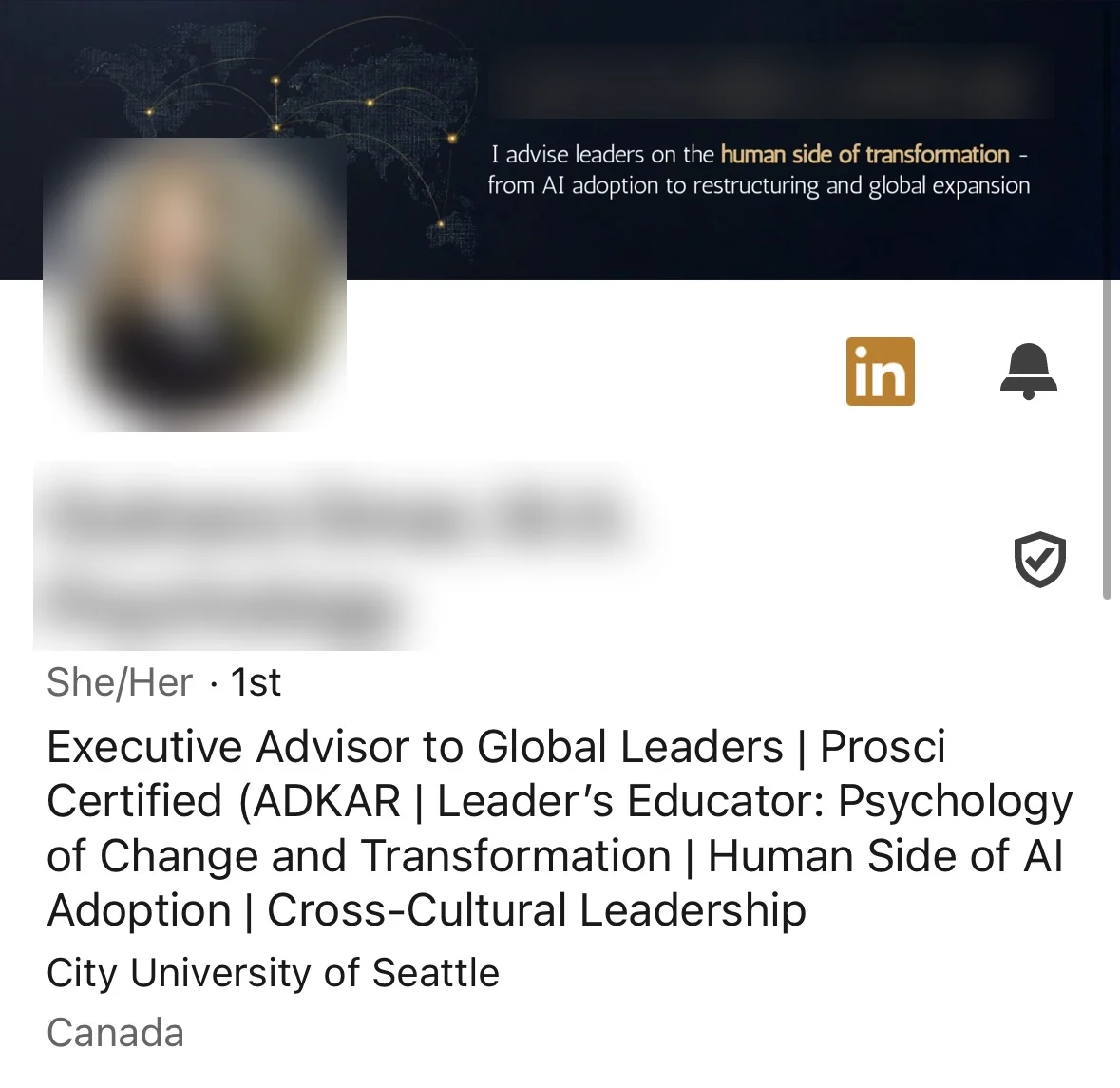 LinkedIn profile after