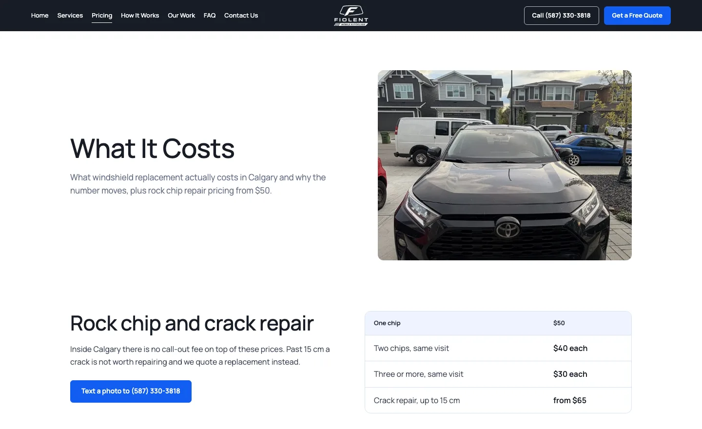 Pricing page with real numbers