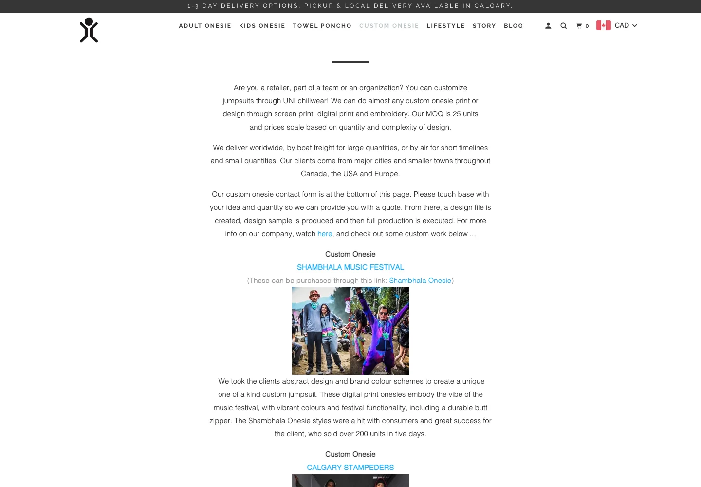 Before: B2B page