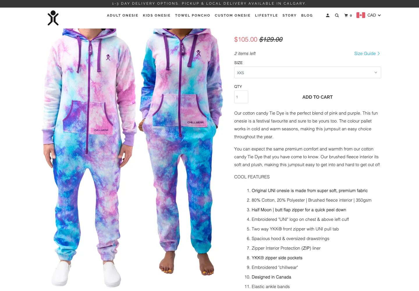 Before: product page