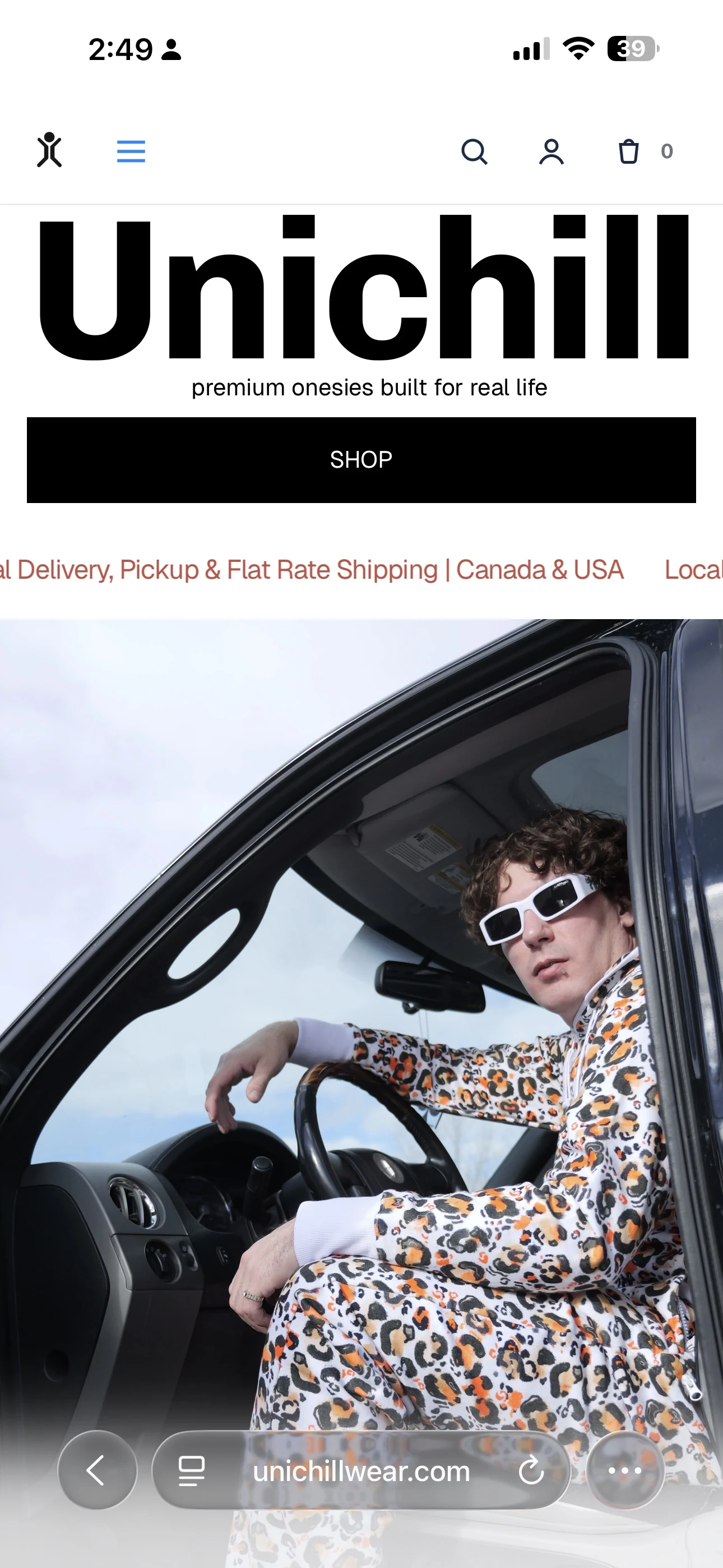 Unichill new mobile website, homepage