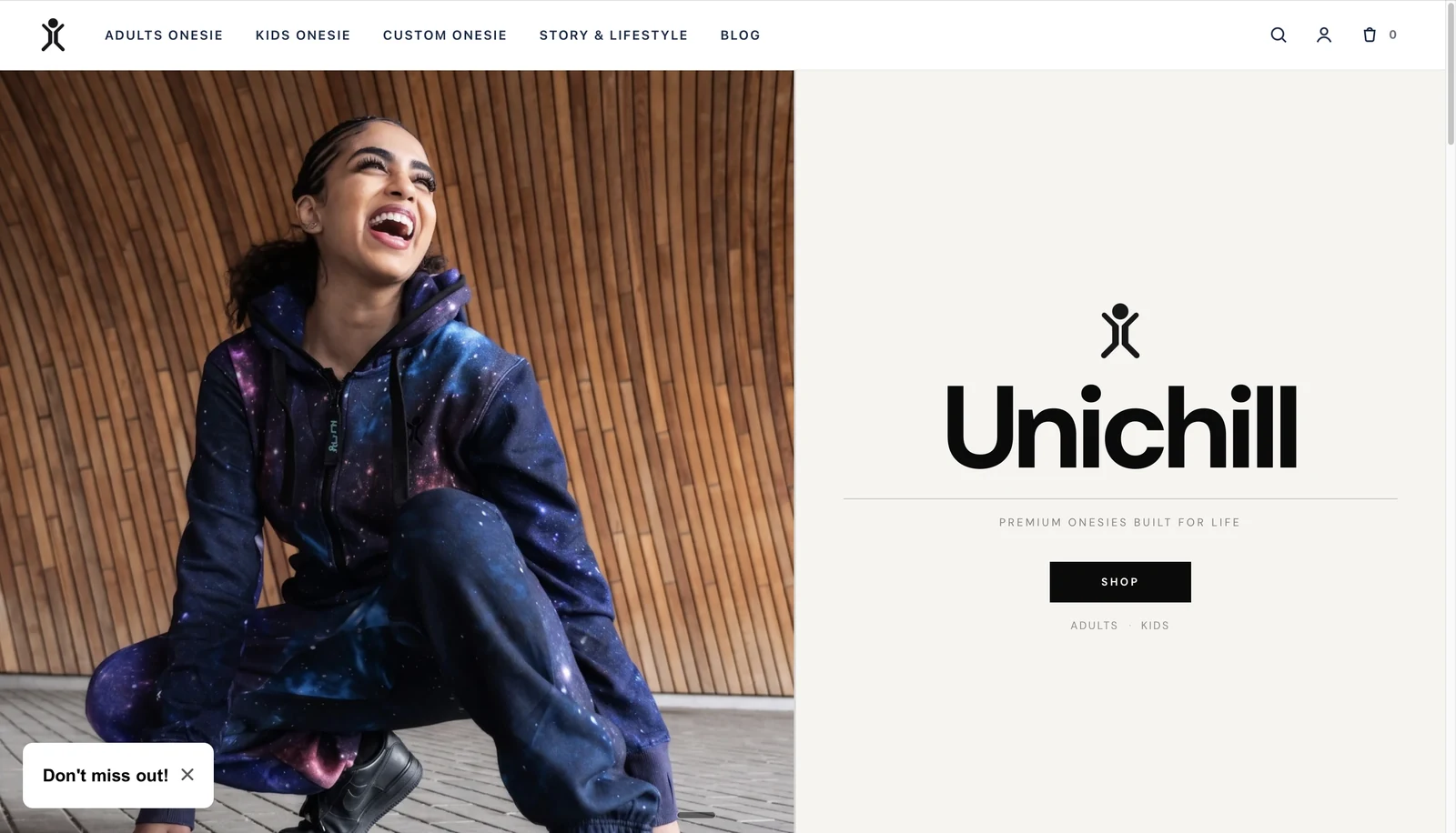 Unichill new website on desktop after the relaunch