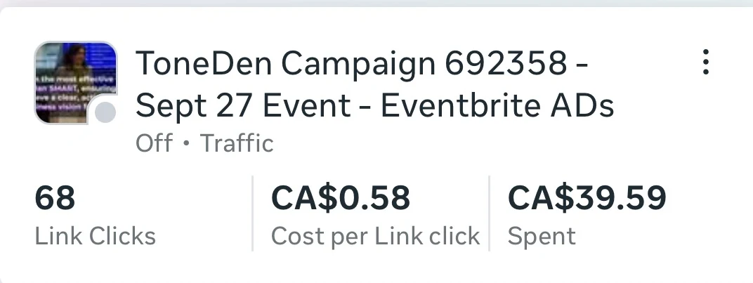 September event traffic campaign