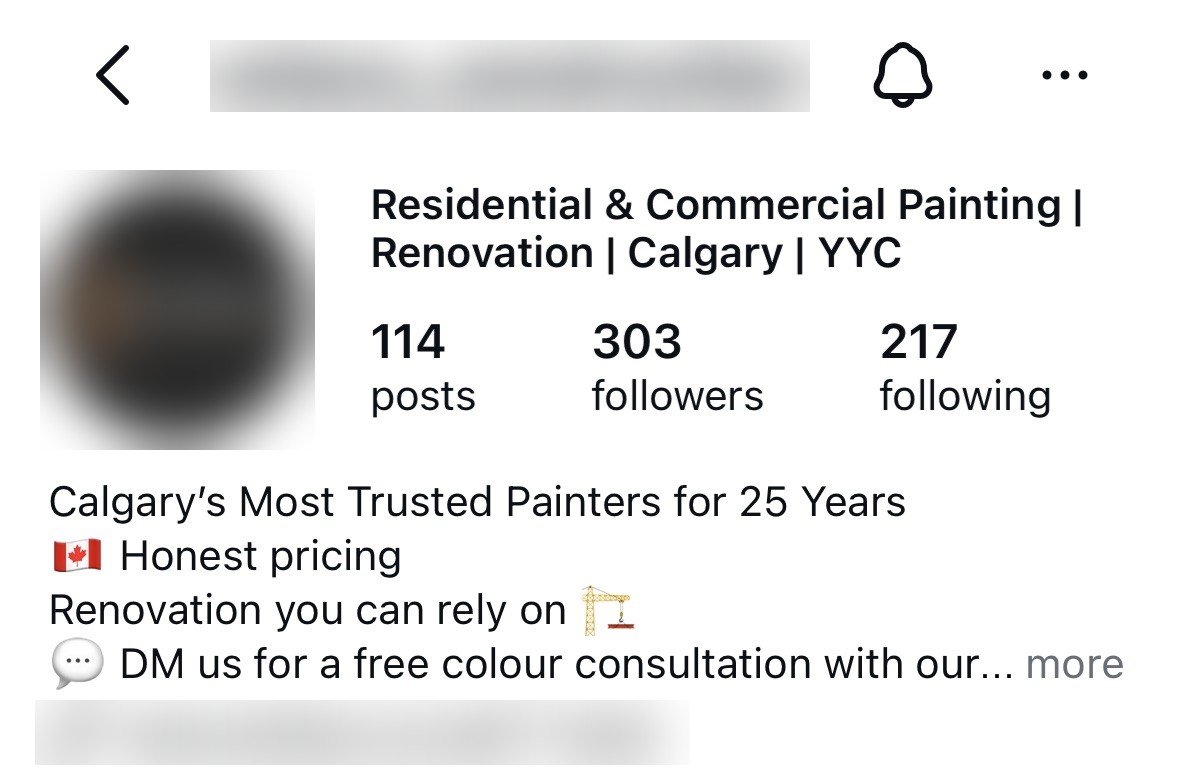 Instagram profile after