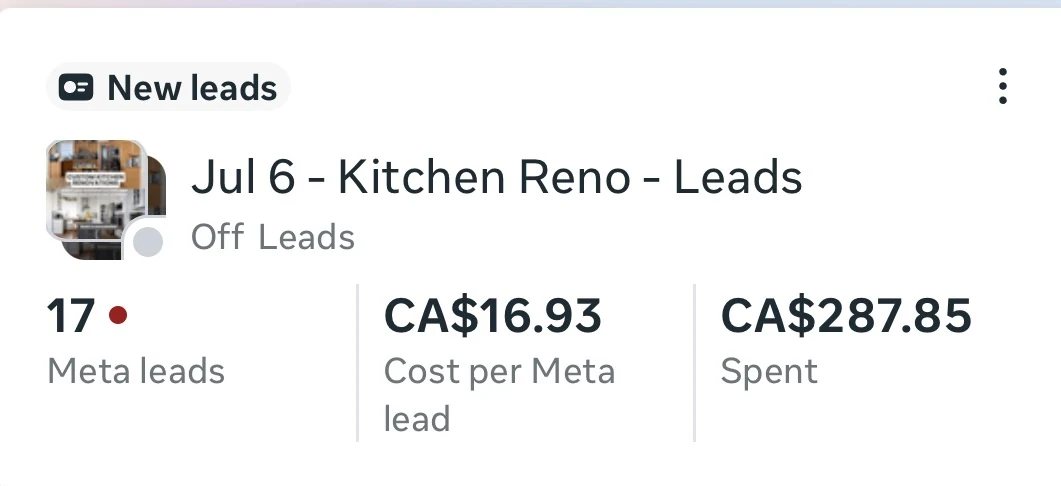 Meta Ads Manager campaign