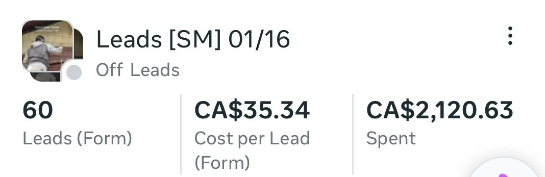 Meta Ads Manager campaign