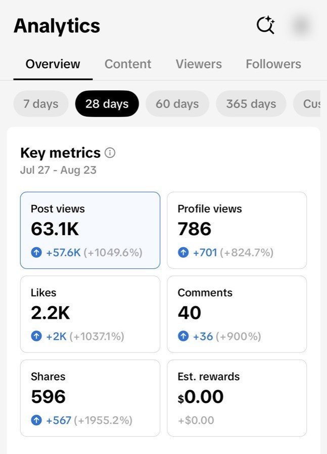 TikTok, first 28 days